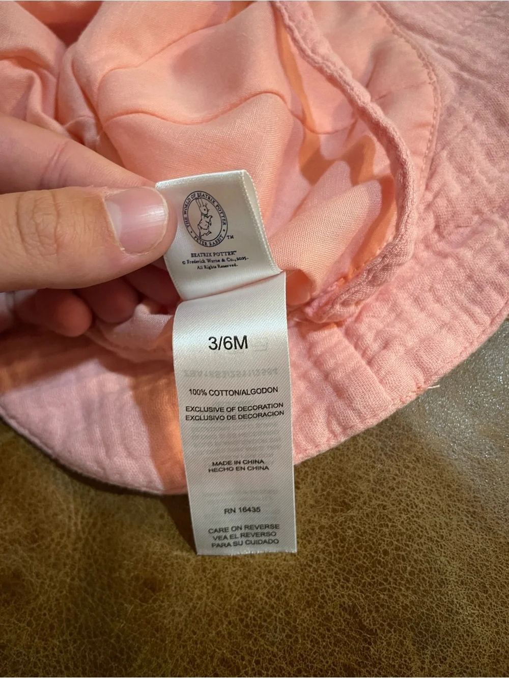 Flopsy Bunny Pink Baby Bucket Hat